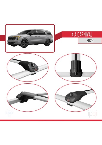 Kia Carnival 2025 ve Sonrası ile Uyumlu Ace-1 Ara Atkı Tavan Barı Gri 3 Adet fırsatları