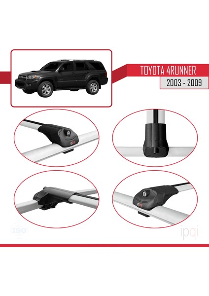 Toyota 4runner 2003-2009 Arası ile Uyumlu Ace-1 Ara Atkı Tavan Barı Gri 3 Adet fırsatları