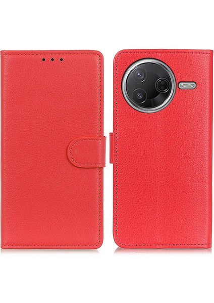 Poco F7 Pro 5g Pu Deri Litchi Doku Cüzdan Kılıfı (Yurt Dışından)