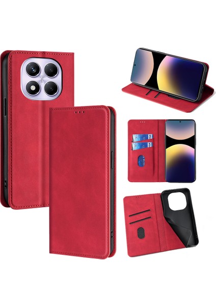 Redmi Note 14 Pro Kart Tutucu Kılıf Pu Deri Manyetik Kapanan Telefon Kılıfı (Yurt Dışından)
