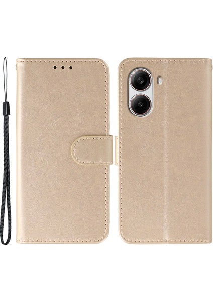 Poco X7 Pro 5g Pu Deri Flip Cüzdan Telefon Kılıfı Kayışlı (Yurt Dışından)