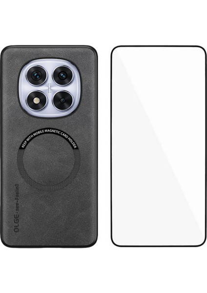 Redmi Note 14 Pro Manyetik Kılıf Pu + Tpu Telefon Kılıfı Temperli Cam Filmi ile (Yurt Dışından)