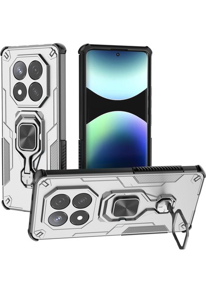 Redmi Note 14 Pro Döndürülebilir Halka Ayaklı Pc + Tpu Darbeye Dayanıklı Telefon Kılıfı (Yurt Dışından)