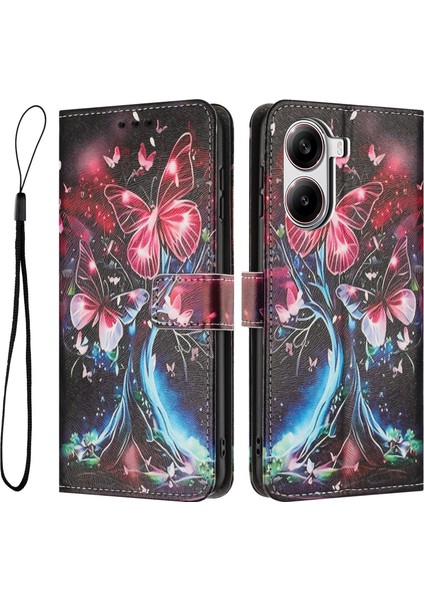 Poco X7 Pro 5g Pu Deri Cüzdan Telefon Kılıfı ve Kordonu (Yurt Dışından)