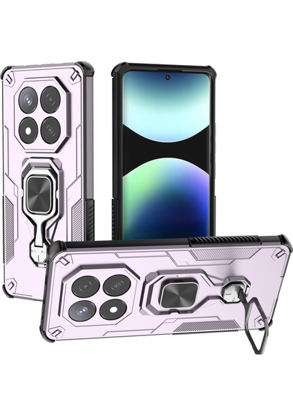Redmi Note 14 Pro Döndürülebilir Halka Ayaklı Pc + Tpu Darbeye Dayanıklı Telefon Kılıfı (Yurt Dışından)