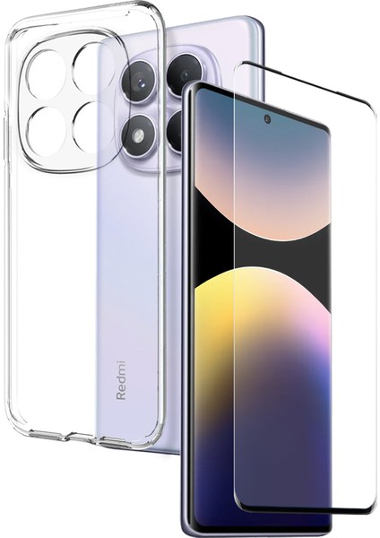 Redmi Note 14 Pro 3D Kavisli Temperli Cam Filmli Düşmeye Dayanıklı Tpu Kılıf (Yurt Dışından)