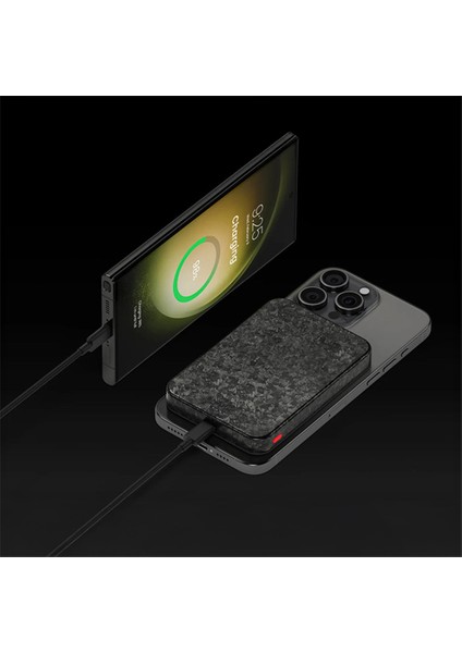 Carbonmag 10,000MAH Magsafe Destekli Powerbank - Siyah
