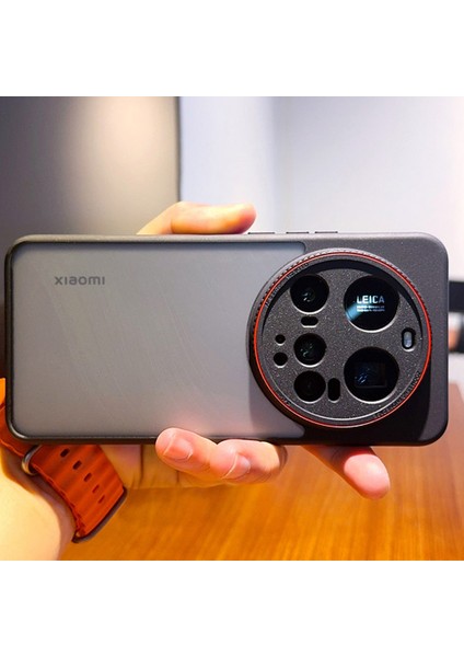 Xiaomi 15 Ultra Kırmızı Lens Halkası Darbeye Dayanıklı Tpu + Pc Yarı Saydam Telefon Kılıfı (Yurt Dışından) fiyatları