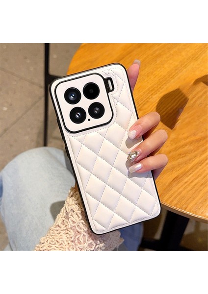 Xiaomi 15 Rhombus Dikişli Pu Deri + Tpu Darbeye Dayanıklı Telefon Kılıfı (Yurt Dışından)