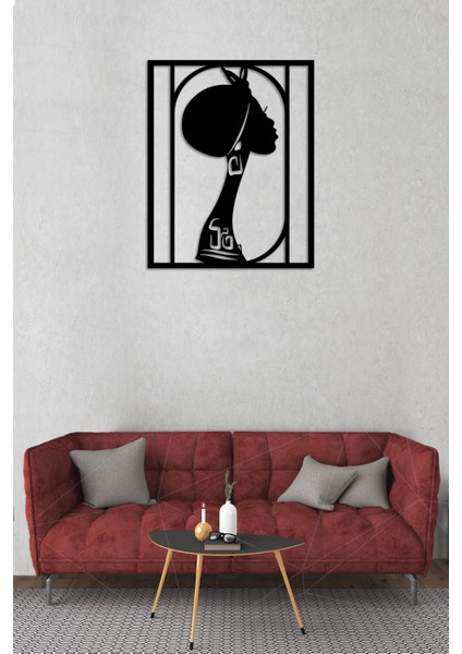 Siyah Ahşap Afrikalı Kadın Duvar Dekoru Salon Oturma Yatak Odası Ofis Için 40X50CM Mdf Tablo