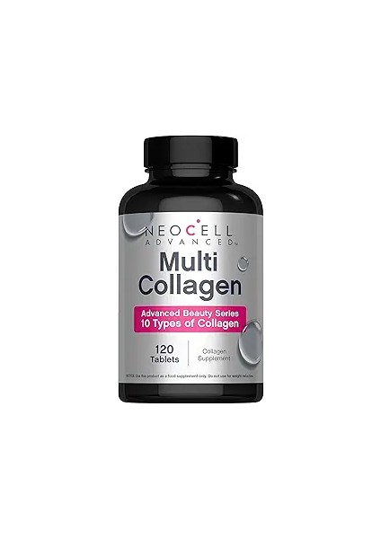 Advanced Multi Collagen Peptides | 120 Tablets | 10 Types Of Collagen | Skin, Hair And Nails | Beauty Supplement | For Men And Women