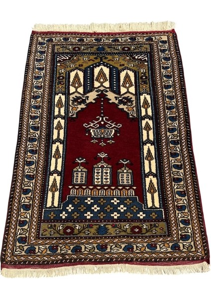 El Dokuma Sıfır Yahyalı Namazlık 85X125 Kök Boya Seccade