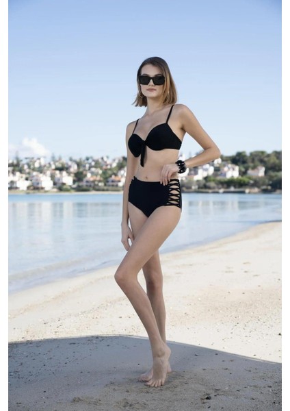 2511-600 Kadın Kaplı Yüksek Bel Bitili Bikini Takım fırsatları