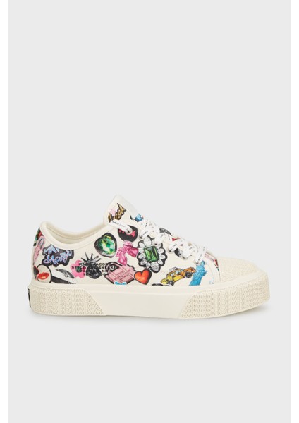 Desenli Logolu Kanvas Sneaker Ayakkabı Bayan Ayakkabı 2S5FSN001F20 101