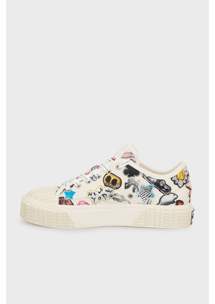 Desenli Logolu Kanvas Sneaker Ayakkabı Bayan Ayakkabı 2S5FSN001F20 101