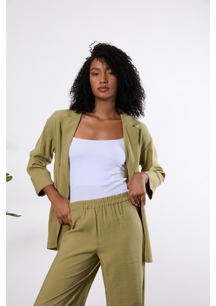 Açık Haki Regular Astarsız Mevsimlik Ceket