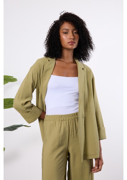 Açık Haki Regular Astarsız Mevsimlik Ceket modelleri