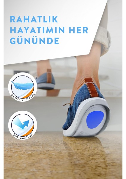 Yastığı 1 Çift Gizli Boy Uzatıcı Tabanı Jel Topukluk Mavi Jel Topuğu