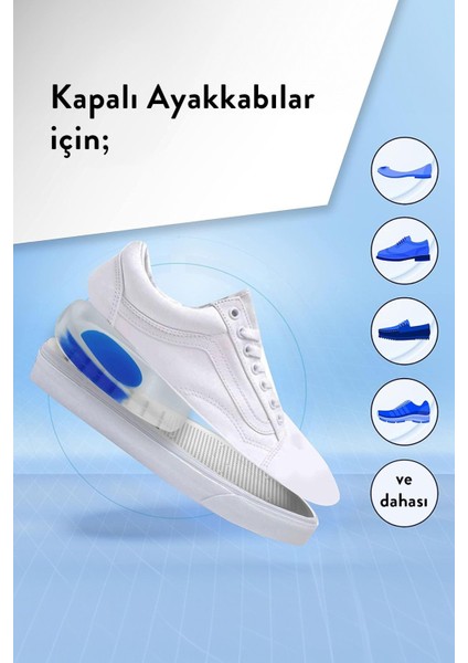 Yastığı 1 Çift Gizli Boy Uzatıcı Tabanı Jel Topukluk Mavi Jel Topuğu