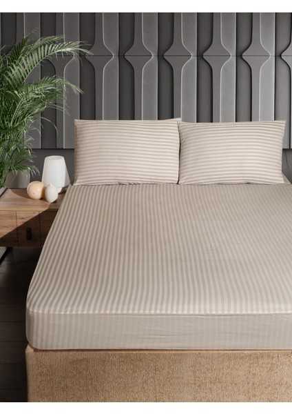 Ç.k Pamuk Saten Çarşaf Seti 160X200 H 30CM 50X70 2 Adet Kapiçino