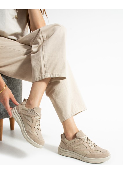 Stuan Kadın Hakiki Süet Deri Bej Spor Ayakkabı fiyatları