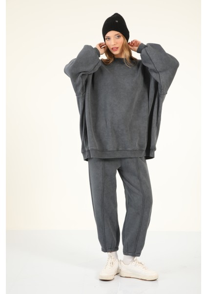 5377-5379 - Şık Rahat 3 Iplik Soft Yıkama Salaş Kadın Takım fiyatları