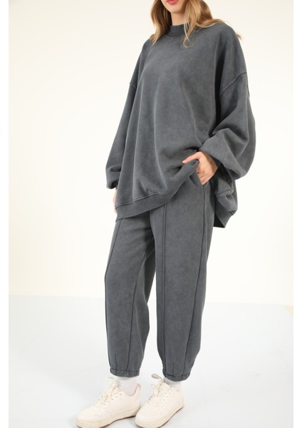 5377-5379 - Şık Rahat 3 Iplik Soft Yıkama Salaş Kadın Takım indirimleri