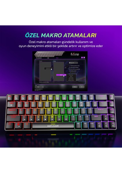 Ampligame Gk1 Rgb Red Switch Mekanik Klavye