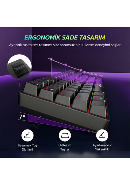 Ampligame Gk1 Rgb Red Switch Mekanik Klavye