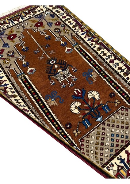 El Dokuma Kök Boya Seccade Yahyalı 84X140 Yün Kahve Namazlık fırsatları