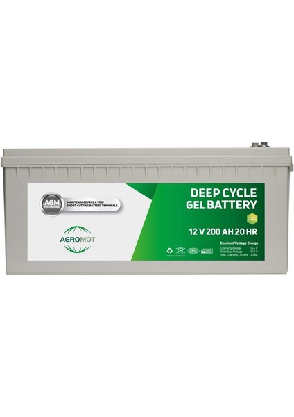 Agromot 12V 200 Ah Jel Akü