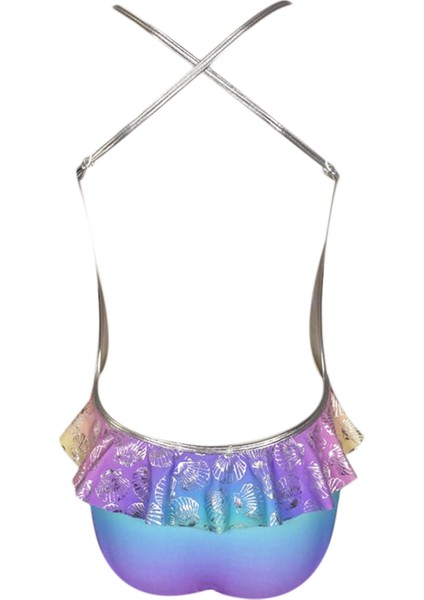 Askılı Parlak Dokulu Deniz Kabuğu Desenli Multi-Fırfırlı 50UV Kız Çocuk Mayo By Nessi Byrd fiyatları