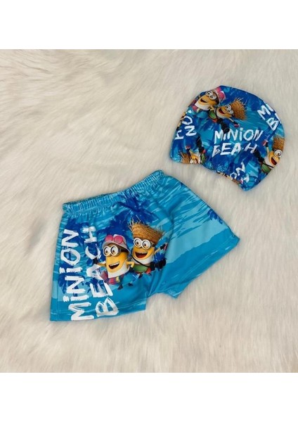 Minion Minyonlar Beach Erkek Çocuk Deniz Şortu ve Bone Takım fırsatları