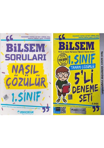 Zeki Çocuk 1. Sınıf Bilsem Soruları Nasıl Çözülür ve Deneme Seti 2 Kitap