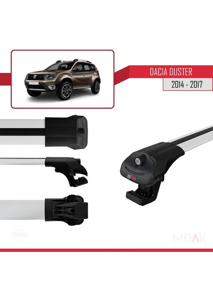 Dacia Duster (Hs) Post-Facelift 2014-2017 Arası ile Uyumlu Ace-1 Ara Atkı Tavan Barı Gri 3 Adet modelleri