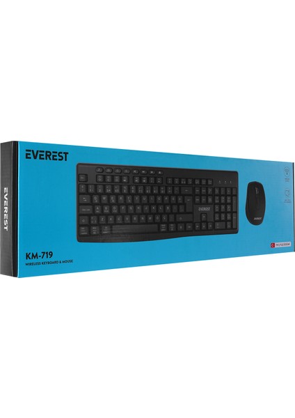 KM-719 Siyah Ikisi Bir Arada 2 In 1 Kablosuz Q Multimedia Klavye + Mouse Set indirimleri
