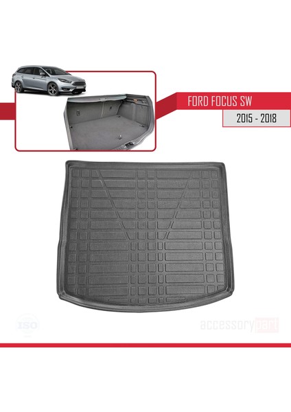 Ford Focus 3 (C346) Sw Post-Facelift 2015-2018 Arası ile Uyumlu Esnek Bagaj Havuzu Siyah modelleri