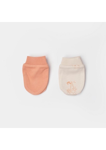 Bibaby Biorganic Hello Safari 2'li Bebek Eldiven 72224 Ekru Kiremit