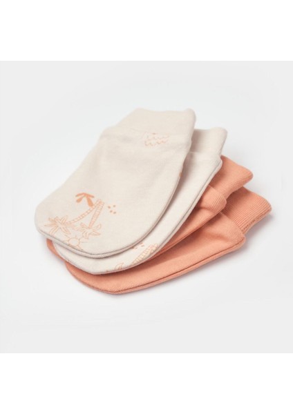Bibaby Biorganic Hello Safari 2'li Bebek Eldiven 72224 Ekru Kiremit
