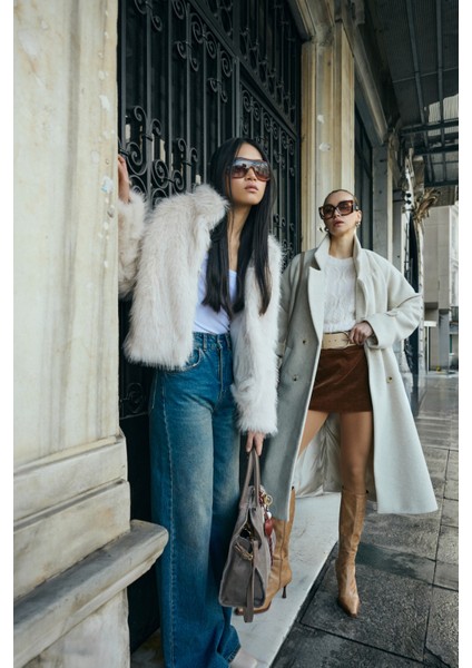 Yüksek Bel Wide-Leg Jean Mavi