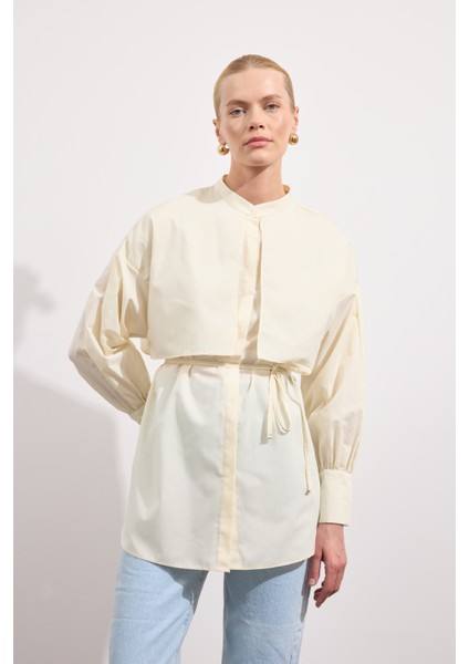 Poplin Trenç Gömlek Soft Sarı