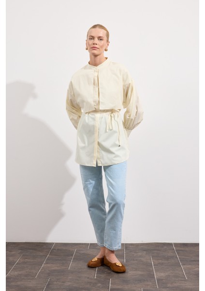 Poplin Trenç Gömlek Soft Sarı fırsatları