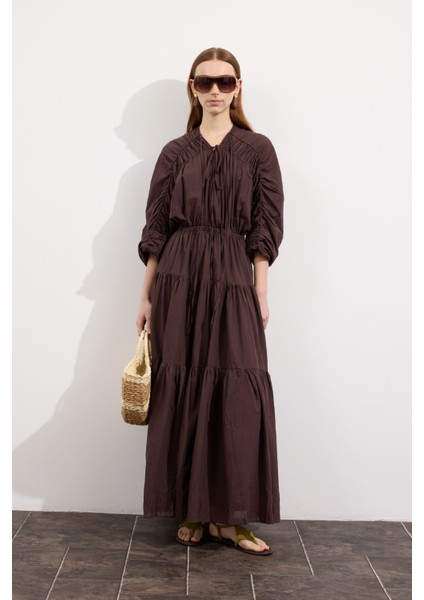 Mio Vual Elbise Acı Kahve