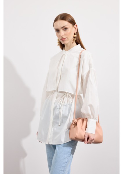 Poplin Trenç Gömlek Beyaz