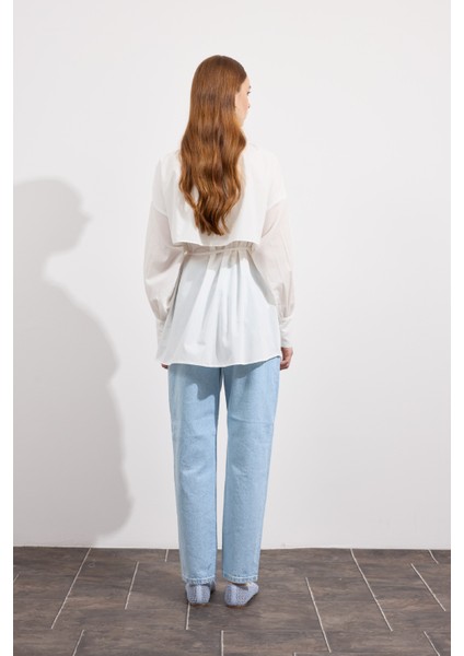 Poplin Trenç Gömlek Beyaz indirimleri