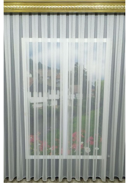 Lüks Kanada Tül Perde Çizgili Gramajlı Ütü Istemez Kırışmaz Sık Pile (En x Boy) modelleri