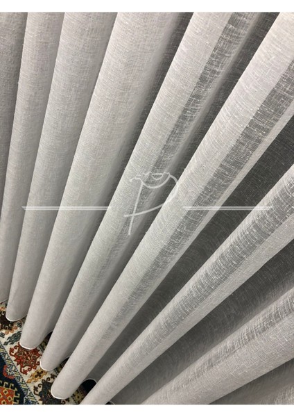 Orijinal Natürel Foldet Keten Kırışmaz Düz Tül Perde Sık Pileli