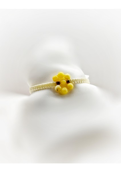 Çiçek Model Kehribar Makrome Bileklik fiyatları