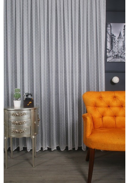 Puantiyeli , Noktalı , Kartesi Desen Mutfak , Çocuk ve Yatak Odası Tül Perdesi Sık Pile