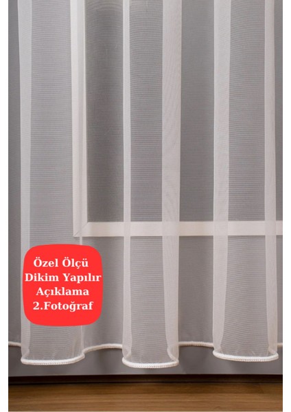 Sade Şık Ipek Zemin Kırışmaz Düz Tül Perde Sık Pile